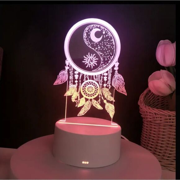 3D Dreamcatcher LED Color Changing Night Light - Picture 4 of 4
